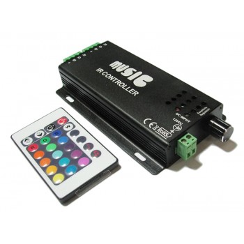 RGB music контроллер 10A IR 120W 12V (24 кнопки)